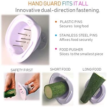 Mandolin Slicer Adjustable Mandoline | Best Hand-Held Cutter for Vegetable Potato Zucchini Food | Professional Steel Blade - Safe Finger Guard