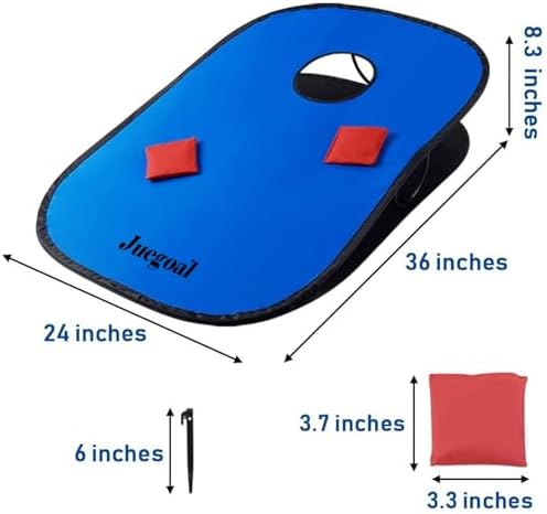 Juegoal 3x2ft Collapsible Portable Cornhole Game Set with 2 Cornhole Boards, 10 Bean Bags, Carrying Bag