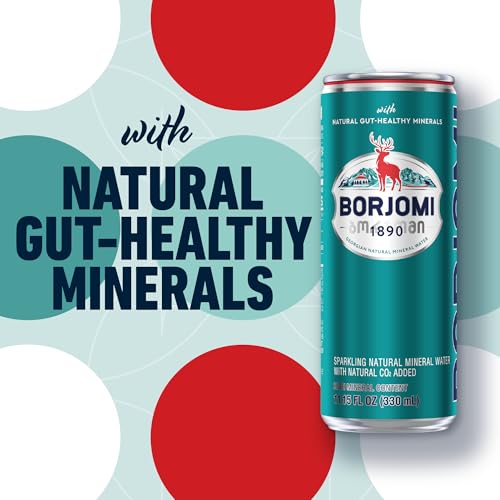 BORJOMI Sparkling Mineral Water with Natural Minerals - Crisp and Bold Taste - PET Bottles - 25.3 oz, Bottled Water 6 Pack