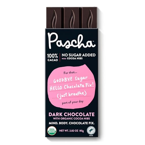 Pascha 85% Cacao Dark Chocolate Bars - Organic, Vegan, 10 Count | Pascha 85% Organic Vegan Dairy Free Dark Chocolate Bars, 10 Count