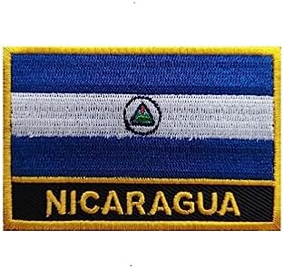 1 PCS Nicaragua Flag Patches Iron On or Sew On Embroidered Tactical Military National Nicaragua Patch