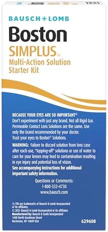 Boston SIMPLUS Multi-Action Solution, Cleans & Conditions Rigid Gas Permeable (RGP) Lens, Daily Protein Remover, 3.5 Fl Oz