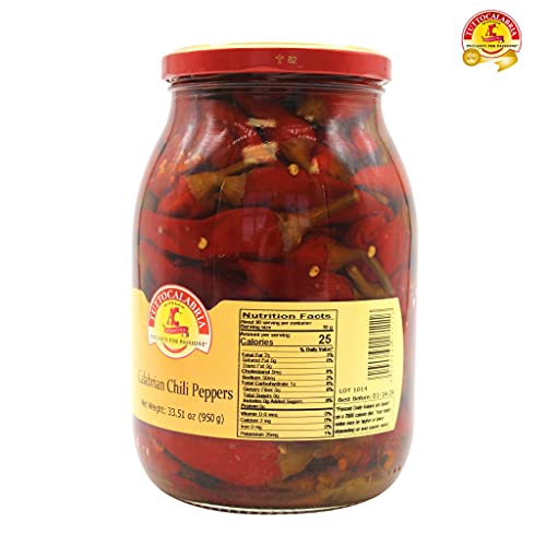 TUTTOCALABRIA Whole Calabrian Chili Peppers in Oil, Club Pack