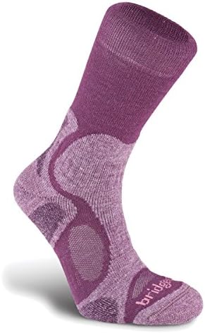 Bridgedale Womens TrailBlaze Coolfusion Socks, Medium, Plum with Sock Ring Medium ,Purple