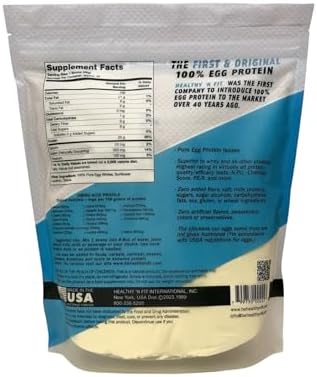 Healthy 'N Fit - 100% Egg Protein (unflavored) Natural, 2 lb Bag. Just Egg Instant Dried Whites: Great for Baking and Mixing.