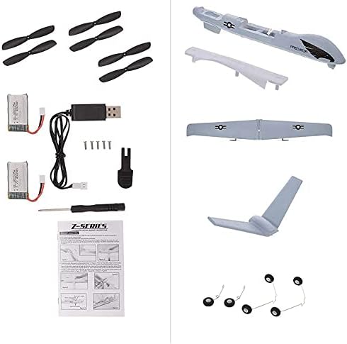 RC Plane Remote Control Airplane - 2.4Ghz 2 Channels DIY RC Predator Aircraft with 3-Axis Gyro for Beginner RC Plane with 2 Batteries, Wingspan 660mm