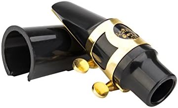 Glory Alto Saxophone Mouthpiece Kit with Ligature,one reed and Plastic Cap-Gold