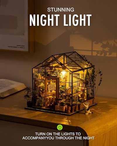 Rolife DIY Miniature Greenhouse Kits for Adults - Cathy's Flower House | Beginner-Friendly Diorama Kits Mayberry Street Tiny House For Adults