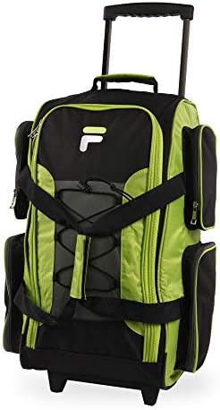 Fila 22" Lightweight Carry On Rolling Duffel Bag, Neon Lime, One Size