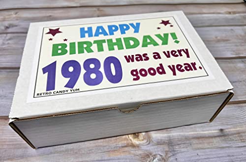 1980 Retro Candy Box, 80s Assortment 46th Birthday Gift for Men & Women