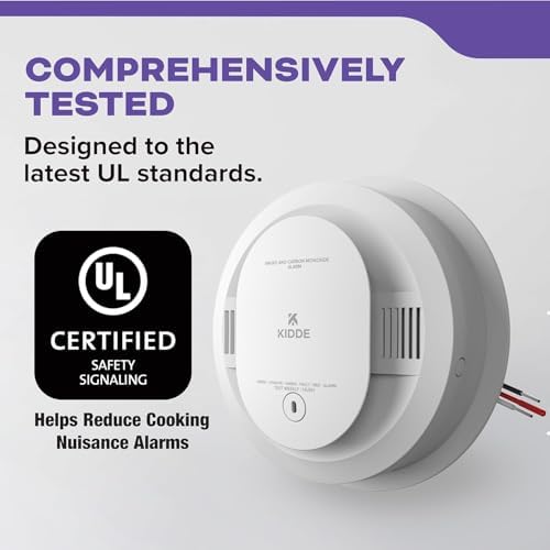 Kidde KN-COSM-IBA Hardwire Combination Smoke Carbon Monoxide Detector Battery Backup Voice Warning Interconnectable (2-Pack)