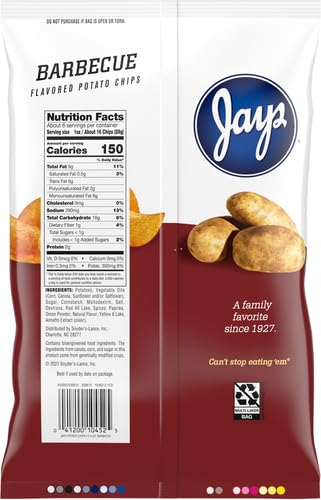 Jays BBQ Potato Chips, 5.5 Oz Bag