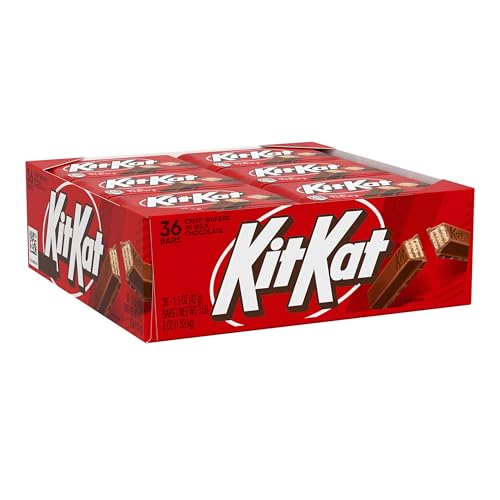 KIT KAT Milk Chocolate Wafer Candy Bars, 1.5 oz, 36 ct | Crisp Wafers Covered in Milk Chocolate, Kosher, Individually Wrapped Chocolate Candy for Lunch Boxes and Sharing, 36 ct