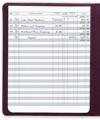 ABC Secretary Deskbook Check Register. Tracking transactions an payments is a snap with This Full-Size Register