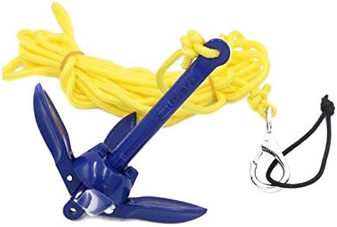 ausuky Foldable Aluminum Anchor Kit with Rope for Canoe Kayak Small Boat