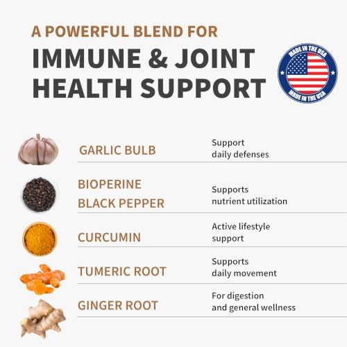 MEDCHOICE 4-in-1 Turmeric Joint Support with Garlic & BioPerine, 120ct