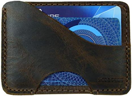 Hide & Drink, Leather Double Sided Card Holder, Holds up to 6 Cards, Slim Wallet, Front Pocket Accessories