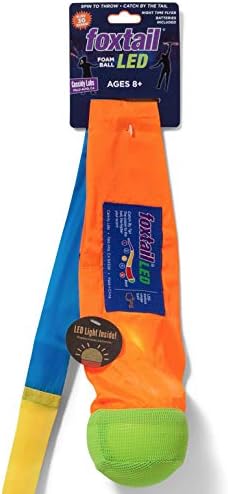 LED - Outdoor Throw and Catch Light Up Game - Foam Ball & Tail Glow at Night - Play in The Dark - Fun Gift Idea for Kids & Adults, Boys & Girls