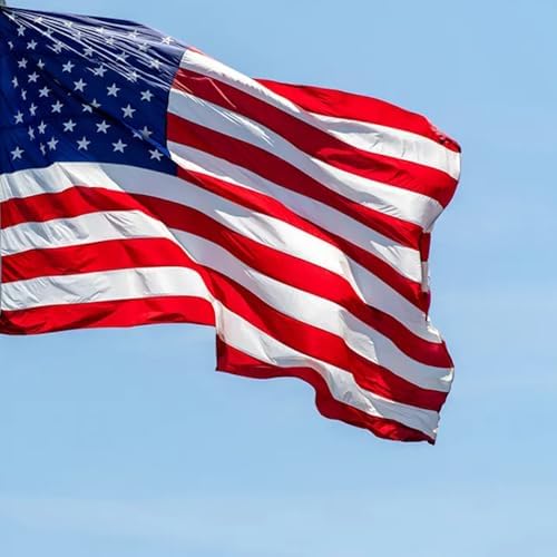 Grace Alley American Flag: 5x8 FT US Flag - 100% Made In USA - Embroidered Stars and Sewn Stripes and Brass Grommets