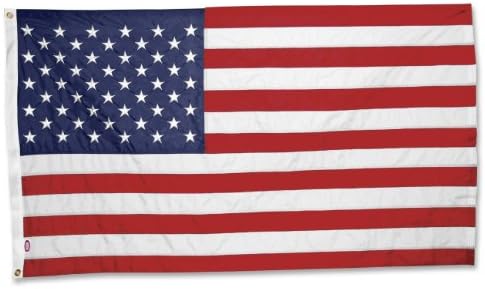 America’s Flag Company - American Flag 5x8 FT – Heavy Duty Nylon Outdoor US Flag – Embroidered Stars, Sewn Stripes, Brass Grommets - Made in USA - by Valley Forge Flag