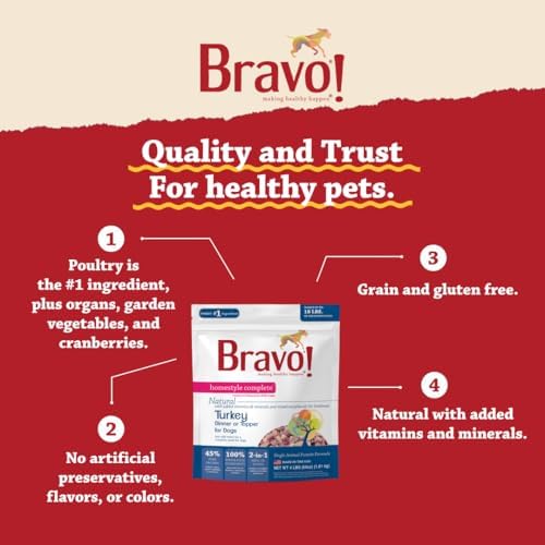 Bravo! Homestyle Complete Freeze Dried Raw Dog Food, Beef, 2 Pounds | Whole Food Ingredients, Rehydrate with Water for Up To 9 Pounds of Food, Use as Meal or Food Topper, Grain Free, Gluten Free