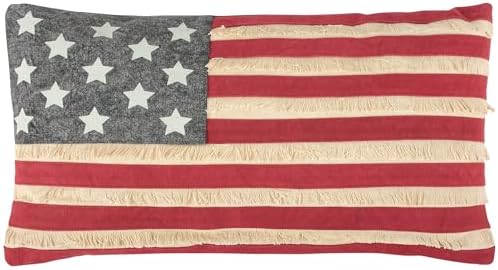 Primitives by Kathy 30505 Patriotic Throw Pillow, 19 x 10-Inch, American Flag