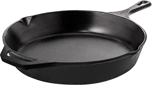 Utopia Kitchen Cast Iron Skillet 12 Inch Pre-Seasoned PFAS-Free Black | Chef Pan, Even Heat Distribution, Stovetop, Oven, Campfire and Grill Safe, Large Skillet, Indoor Outdoor Use
