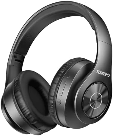 TUINYO Wireless Headphones Over Ear, Bluetooth Headphones with Microphone, Foldable Stereo Wireless Headsetfor Travel Work TV PC Cellphone-Purple