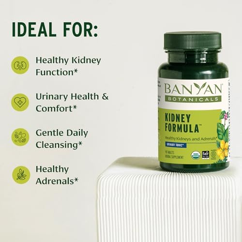 Banyan Botanicals Organic Kidney Formula–Urinary Tract Support & Detox Supplement–Gokshura & Punarnava for Fluid Balance & Systemic