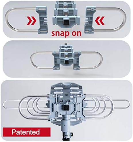 PBD Outdoor Digital Amplified HDTV Antenna, 150 Mile Motorized 360 Degree Rotation, Wireless Remote Control, 59FT RG6 Coax Cable