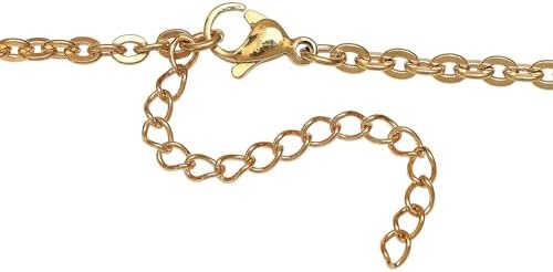 Beaded Necklace 24-26 Inches in ION Plated Gold Stainless Steel