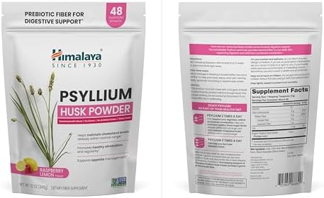 Himalaya USDA Organic Psyllium Whole Husk Powder, Natural Daily Fiber Supplement, Regularity, Appetite Management, Non-GMO, 56-Tablespoon Supply, Unflavored, 12 Oz
