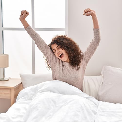 Oakias 100% Cotton Blanket Queen Size, White 90 x 90 Inches – 350 GSM Soft