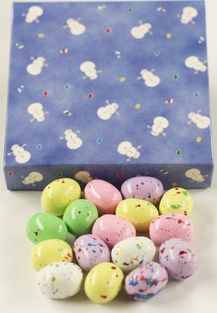 Scott's Cakes Speckled Chocolate Malted Eggs in a 1 Pound White Gourmet Box