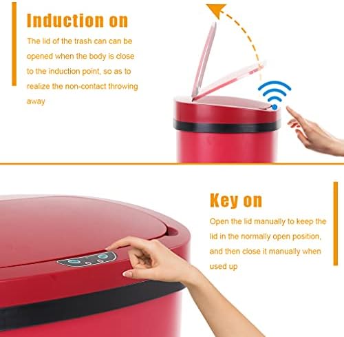 New Red 13-Gallon Touch Free Sensor Automatic Kitchen Office