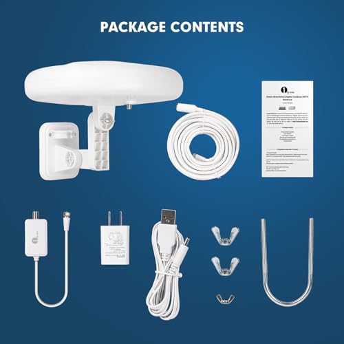 1byone Outdoor TV Antenna, 360°Omni-Directional Reception, 100+ Miles Range