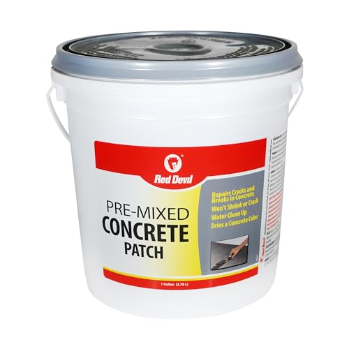Red Devil 0645 Concrete Repair Patch, Cement Crack Filler, 5.5 Oz Squeeze Tube, Pre-Mixed, Pack of 1, Gray, Made in USA