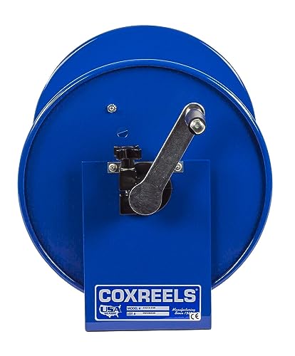 Coxreels 112-3-100 Hand Crank Hose Reel - Heavy-Duty Steel Frame for Stability - Adjustable Tension Brake for Controlled Operation- Fits 3/8 x 100 ft Hose - 12 x 18.25 x 13 inches