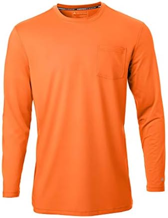 Arctic Cool Men’s Crew Neck Instant Cooling Pocket Workwear Moisture Wicking Performance UPF 50+ Long Sleeve Shirt