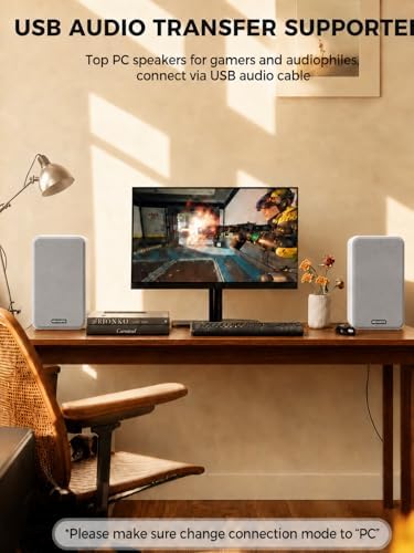Active Bookshelf Speakers 36W RMS - BT 5.4 Wireless Speaker with 5 Inch Woofer, Silk Dome Tweeter PC Speakers - USB Digital Audio Studio Monitors Bass & Treble Adjust AUX Input for Record Player TV