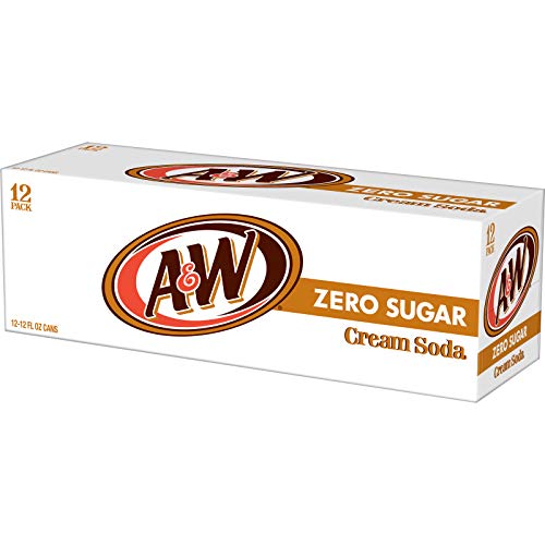 A&W Zero Sugar Root Beer Soda, 12 fl oz cans, 12 pack