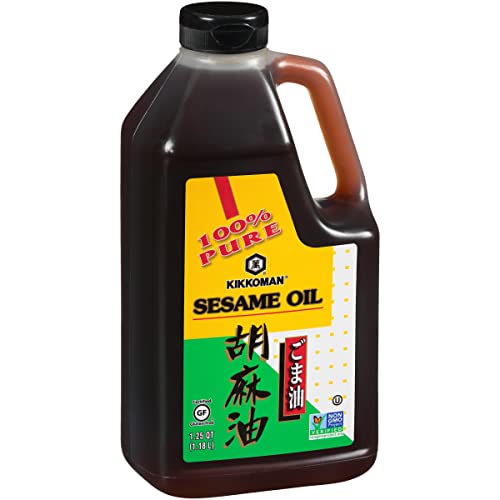 Kikkoman – No Preservatives Added Non-GMO Toasted Sesame Oil, Perfect for Grilling, Baking & All-Purpose Seasoning for Cooking - 1.25 Quarts