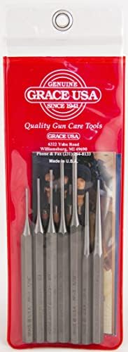 Grace USA Gun Care Steel Punch Set, Gunsmith Tools & Accessories, 7 Piece Set, Made in USA