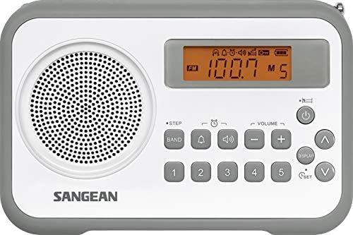 Sangean PR-D18BU AM /FM / Portable Digital Radio with Protective Bumper (White/Blue)