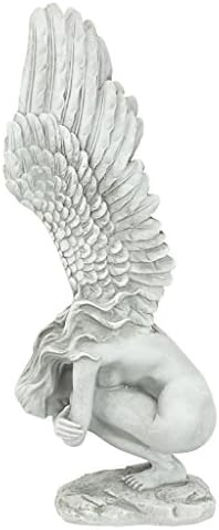 Design Toscano Remembrance and Redemption Angel Religious Indoor/Outdoor Garden Statue, From Base to Top of the Wings Nearly 3 feet tall! Tall, Cast Stone Resin, Antique Stone Finish