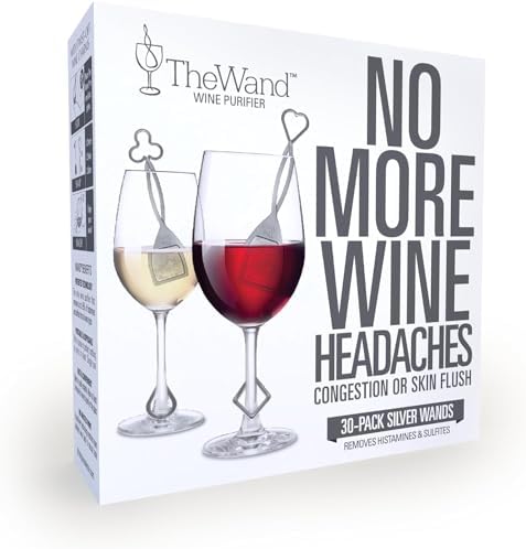 PureWine The Wand Wine Purifier, Removes Histamines & Sulfites - 8 Wands | Wine Wand Filters Before You Drink; Remove Sulfites & Histamines; Helps Wine Allergies & Headaches. Purifies 3 glasses/wand