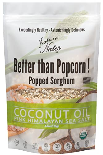 NATURE NATES Coconut Oil & Pink Himalayan Popped Sorghum, 4.3 OZ