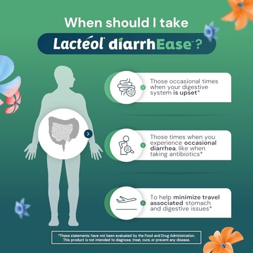 Lactéol diarrhEase Postbiotic, Helps with Occasional Diarrhea, 10 Count | Lactobacillus LB Postbioitic, Drug-Free Helps Restores Gut Microbiota Balance*, Ages 6+, Results Within One Day
