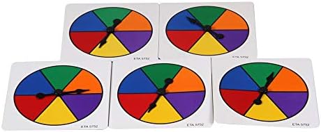 hand2mind Rainbow Color Spinners, Probability Spinner, Dry Erase Spinner Wheel, Plastic Spinners for Classroom, Arrow Game Spinner