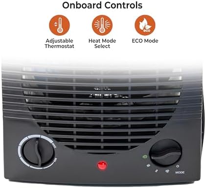 Comfort Zone Indoor Space Heater, Portable, Fan Forced, Electric, Adjustable Thermostat, Overheat Sensor, Safety Tip-Over Switch, & Stay Cool Housing
